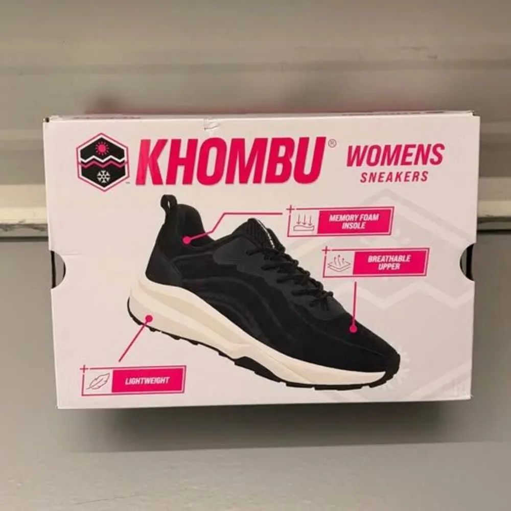 NIB Khombu Women's Patan Comfort Athletic Sneakers - Black (Size 9)